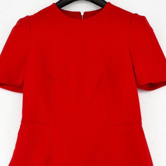 Dion Lee Dress Top Womens Red LAVA Double Wool Short Sleeve Crewneck Size 4 - Picture 6 of 7
